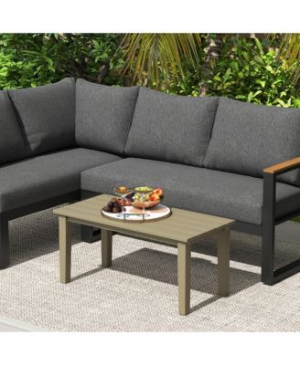 HDPE Outdoor Table, Recgle Slatted Patio Table,