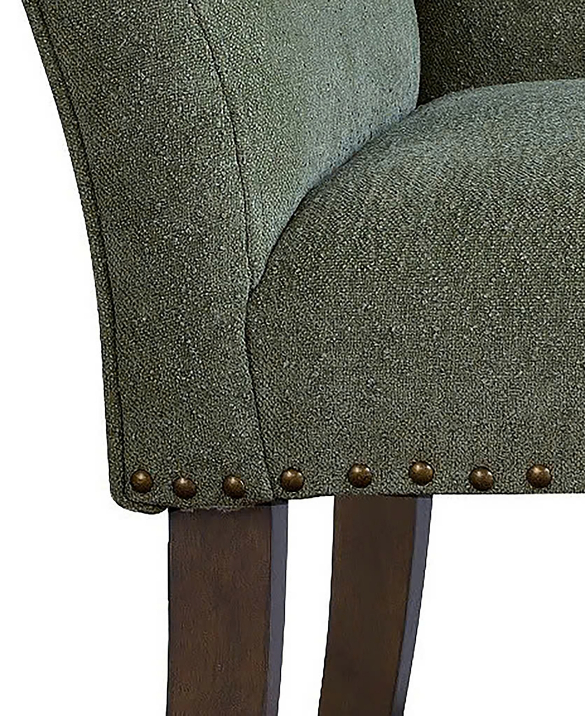 Madison Park Welburn 49.5" Upholstered Bench With Back Wood Legs In Green