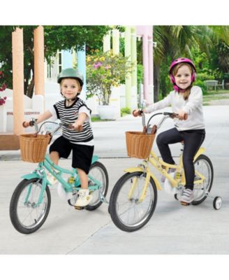 18 Inch Kids Bike Adjustable Bicycle with Reflectors and Bell for Children 4-8 Years Olds