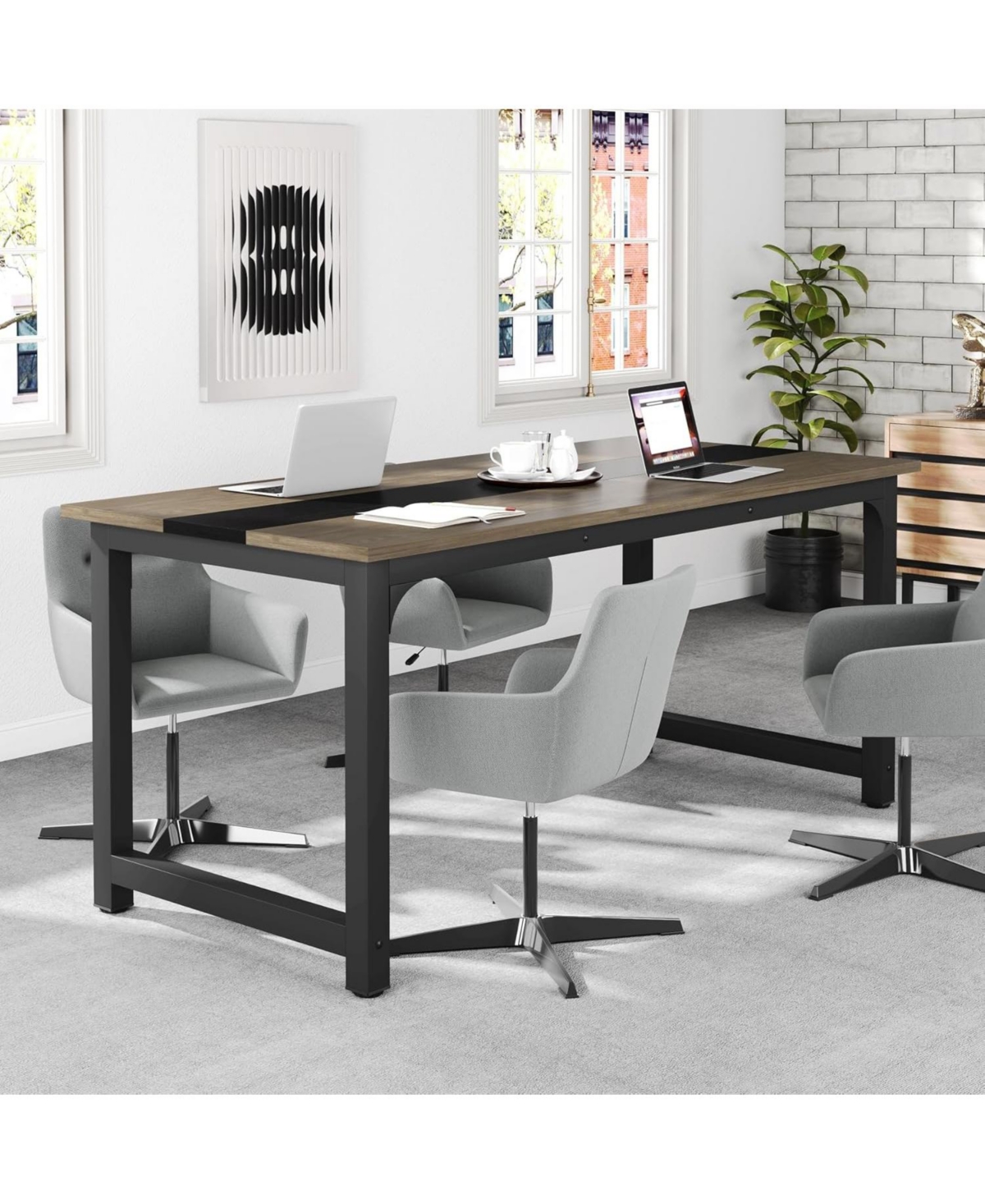 Tribesigns Large Executive Desk with Thicken Frame,70.8”Office Computer Desk，Modern Simple Workstation Business Furniture