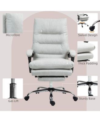 Microfibre Massage Office Chair with Heat, Reclining, Light