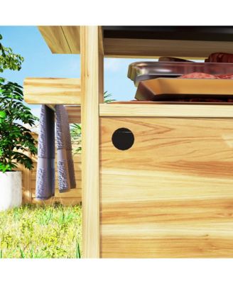 Grill Cart, Kitchen Island with Storage Cabinets