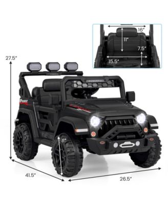 12V Electric Kids Ride on Truck with Remote Control and Music-Black