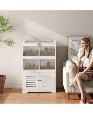 Large Hamster Cage for Multiple Small Pets with Storage Cabinet
