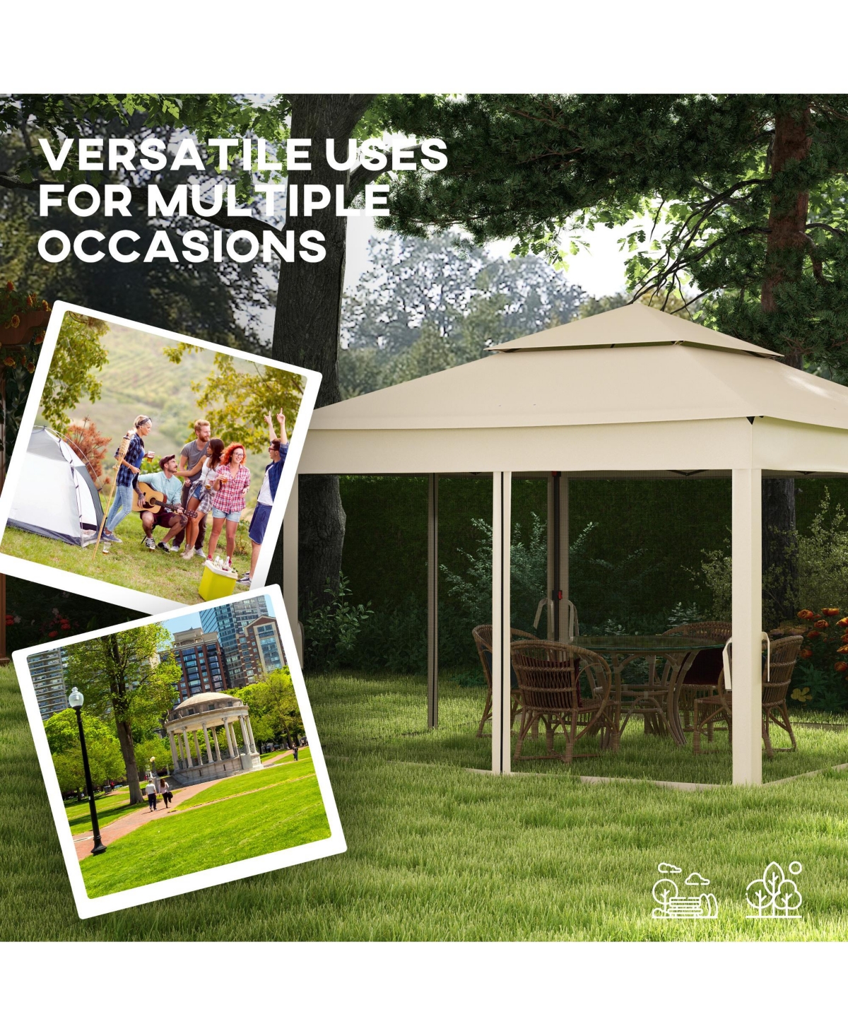 Outsunny 11' x Pop-Up Gazebo Canopy with Carrying Bag