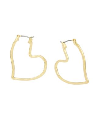 Gold Heart Hoop Earrings