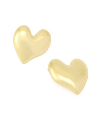 Gold Heart Clip-On Earrings