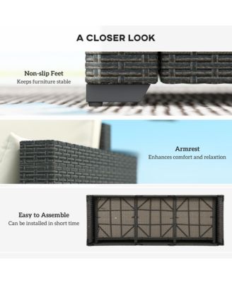 Three-Seater Outdoor Wicker Patio Furniture,