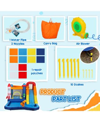 5 in 1 Inflatable Bounce House Water Slide with 550W Blower