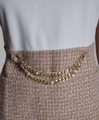 Women's Crew Neck Tweed Dress