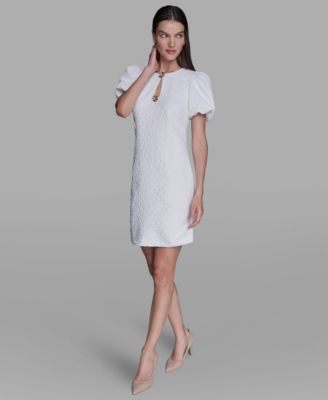 KARL LAGERFELD PARIS - Women's Puff-Sleeve Floral Dress