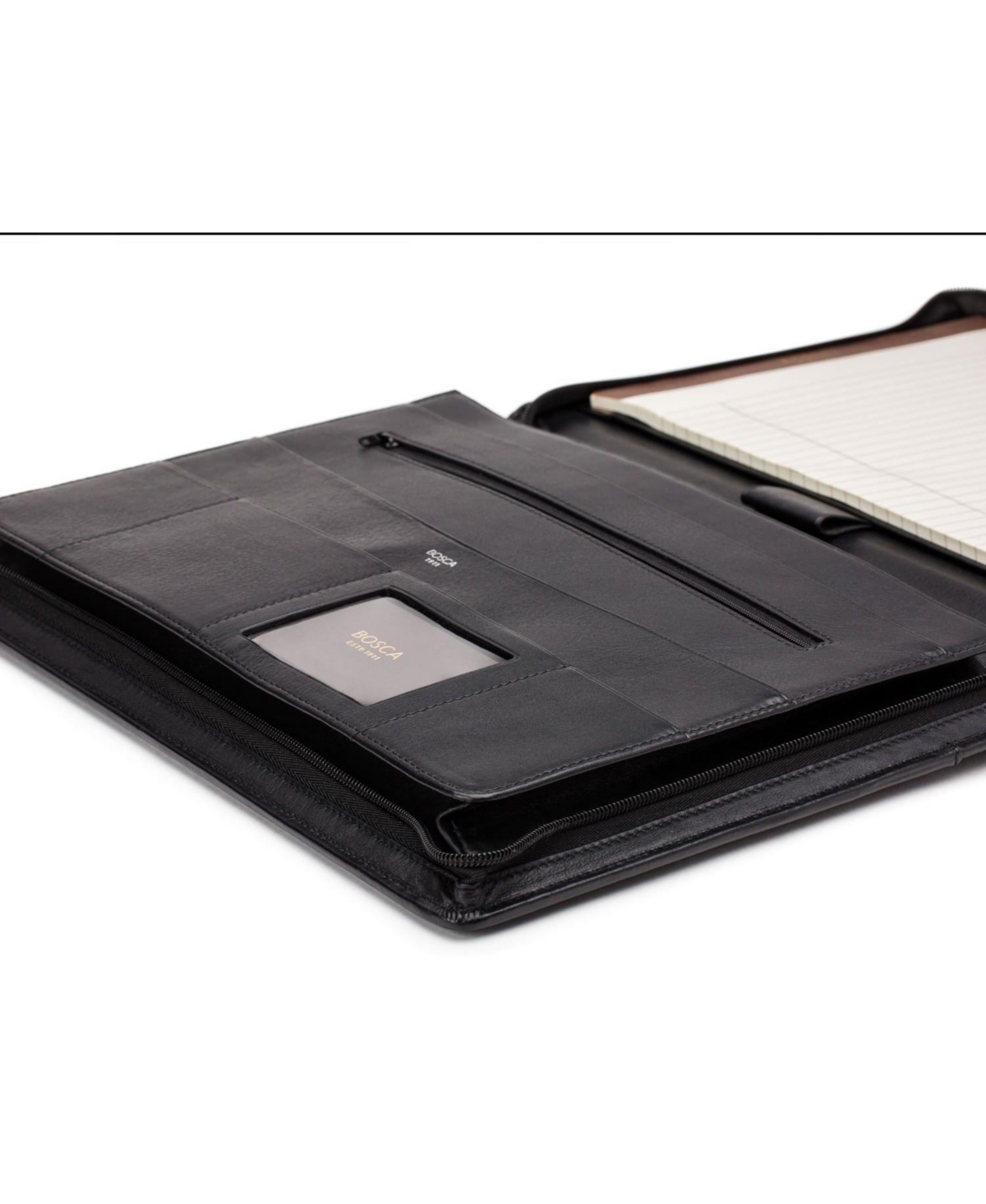 Bosca Men's Nappa Vitello Deluxe Zip Around Portfolio Organizer