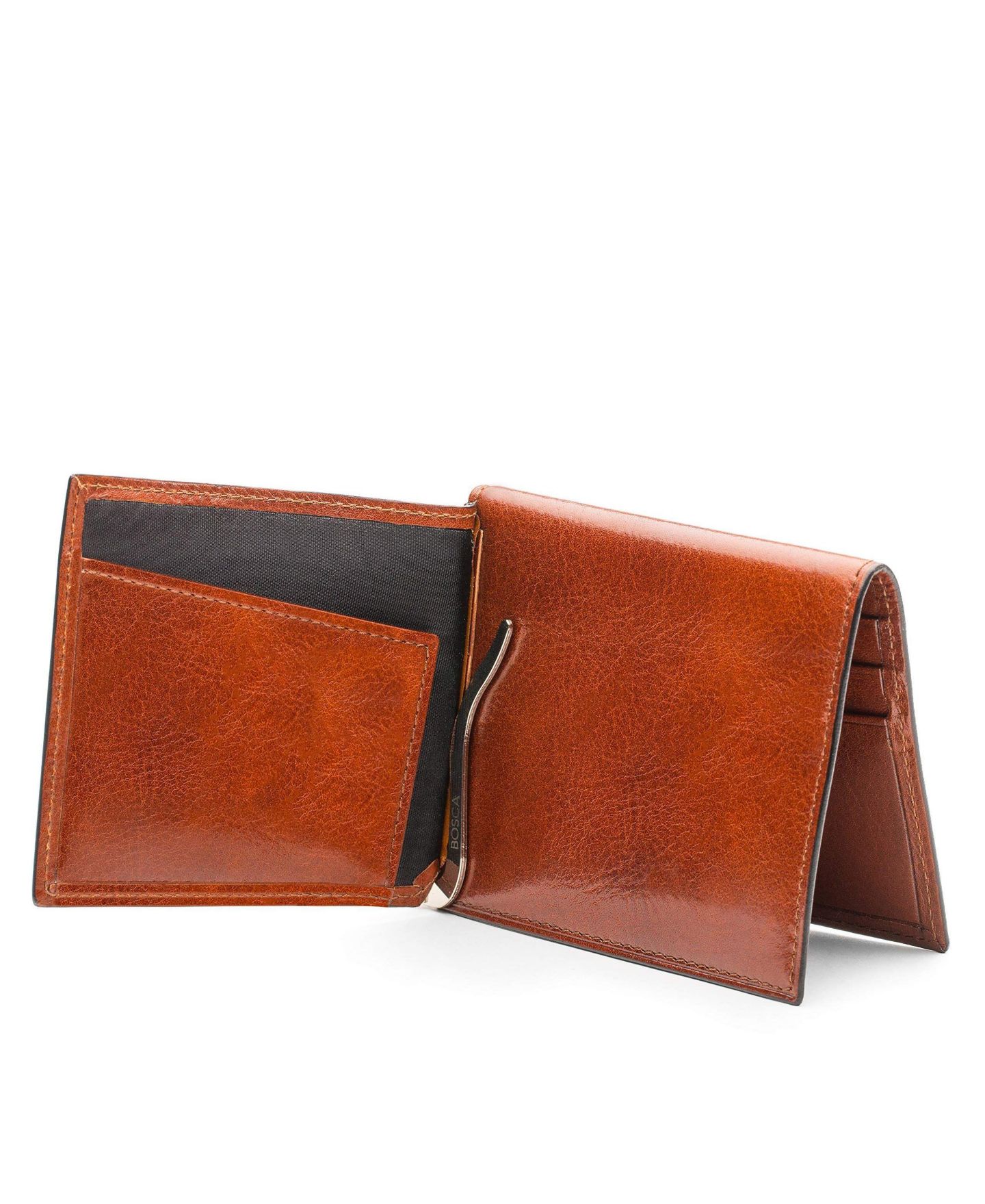 Мужской кожаный зажим для денег Bosca Old Leather с карманом — фото 5