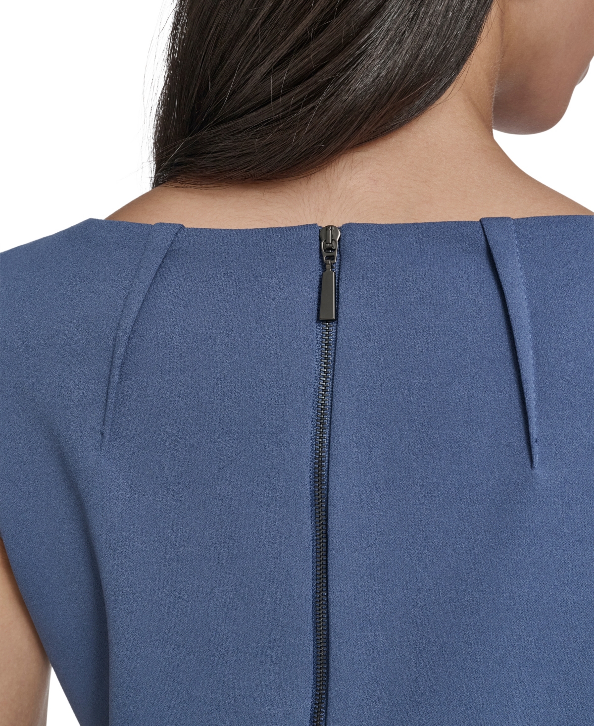 Calvin Klein Women's Sleeveless Seamed Midi Dress In Blue