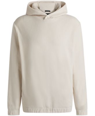 Men's Press-Stud Hood Cotton-Corduroy Hoodie