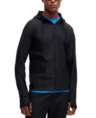 Hugo Boss - Men's Logo Detail Active-Stretch Zip-Up Hoodie