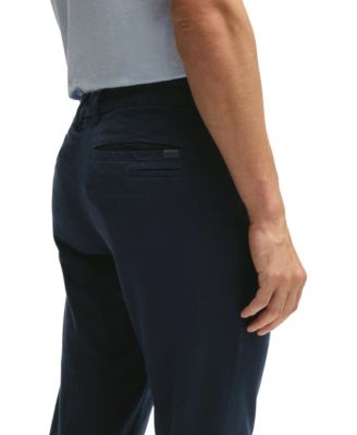 Men's Structured Cotton Blend Slim-Fit Trousers