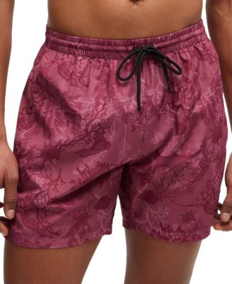 Hugo Boss - Men's Seasonal Print Logo-Badge Swim Shorts