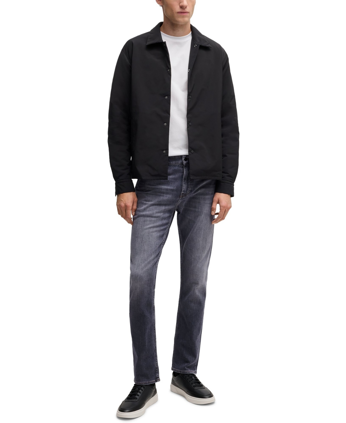 Hugo Boss Boss By  Men's Soft-touch Denim Slim-fit Jeans In Gray