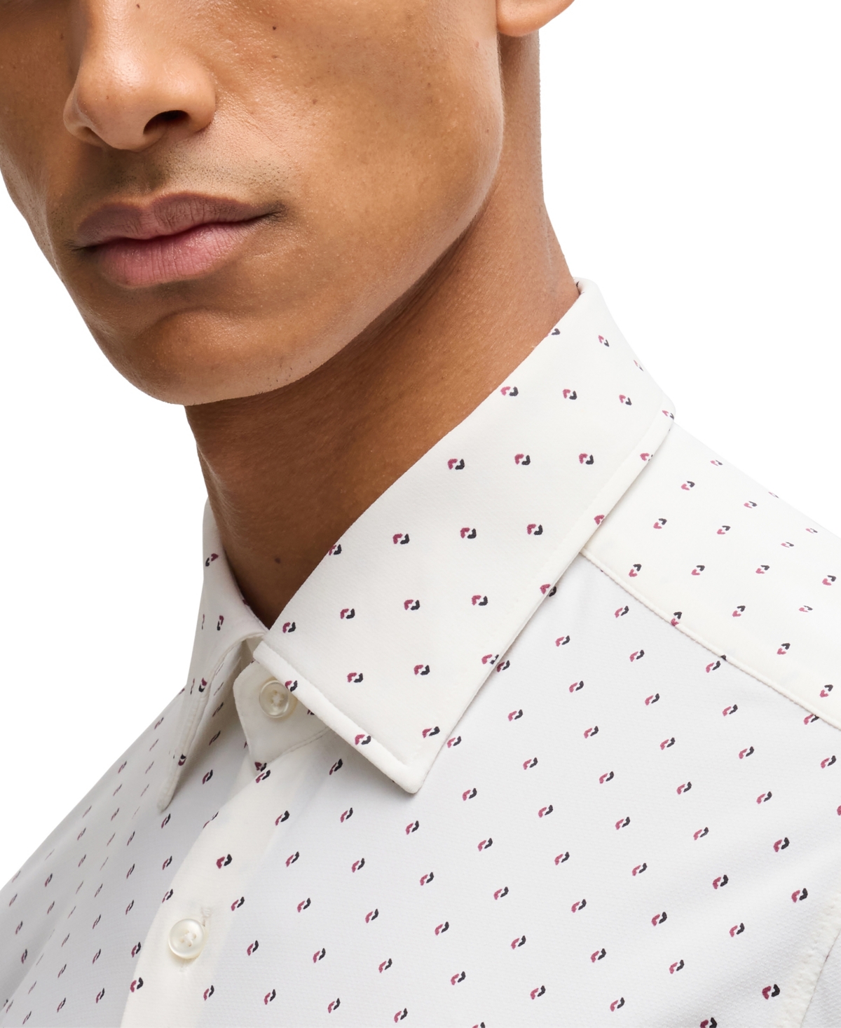 Boss by Hugo Boss Men's Printed Performance-Stretch Slim-Fit Dress Shirt