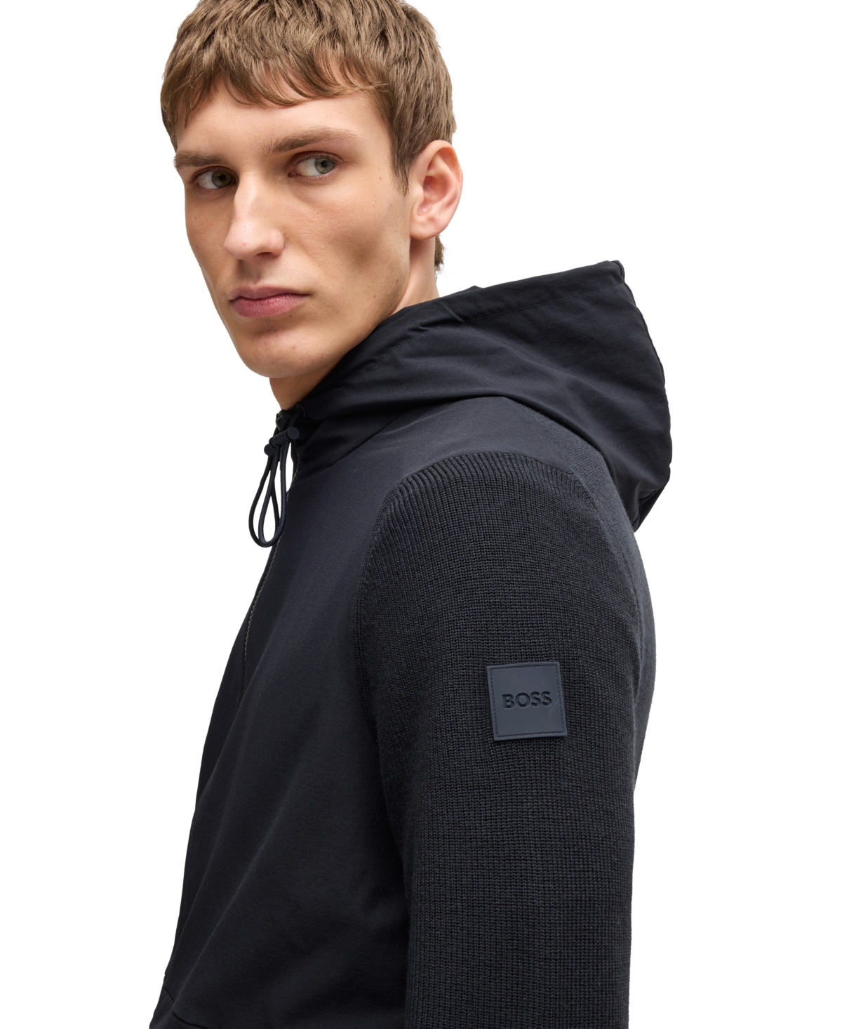 Boss by Hugo Men's Knitted Details Softshell Jacket