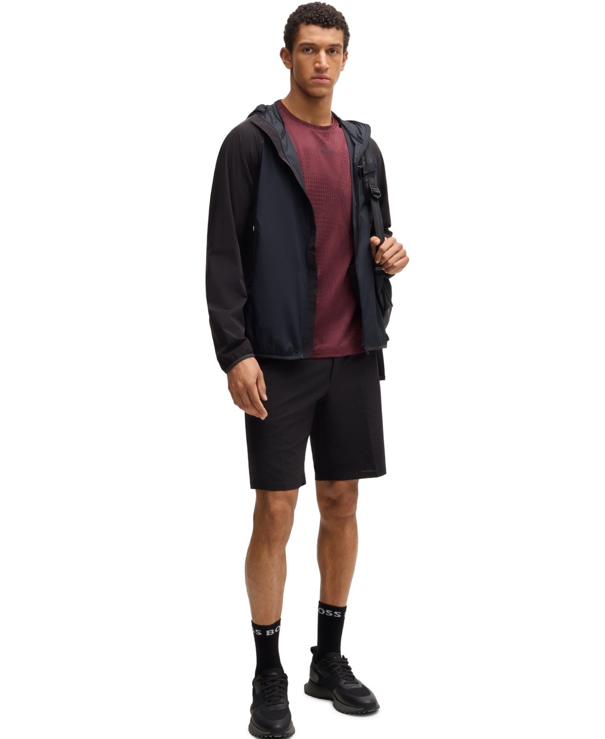 Boss by Hugo Men's Moisture Management Active Jacquard-Pattern T-Shirt