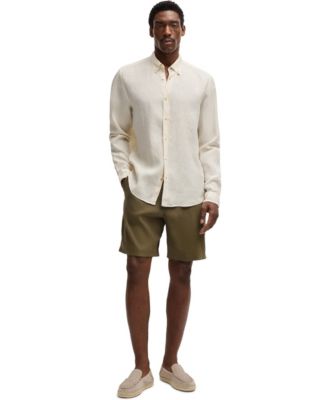 Men's Linen Blend Tapered 8" Shorts