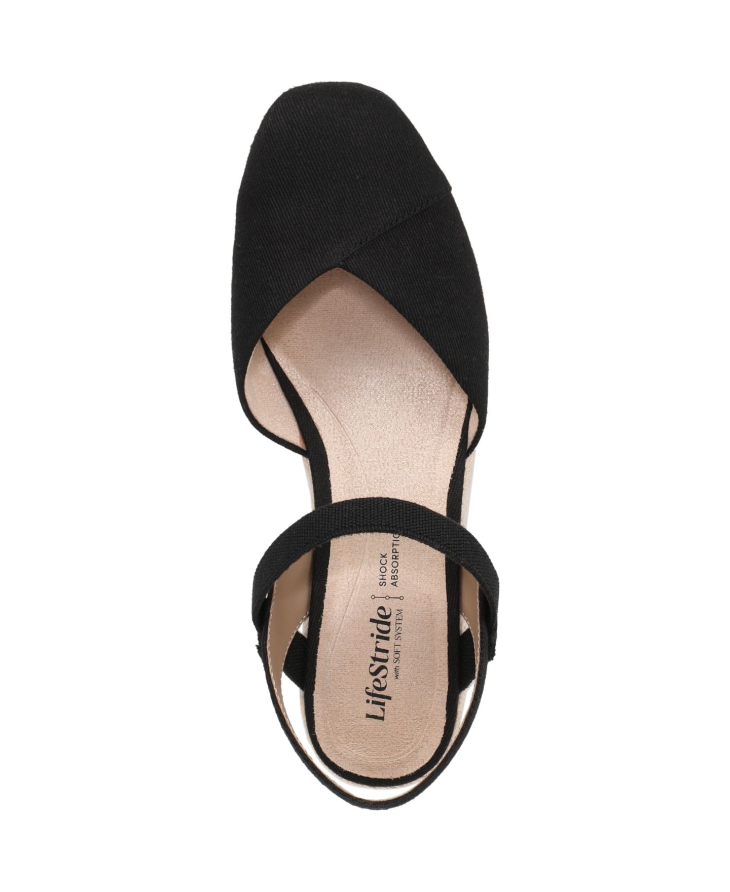 Женские сандалии LifeStride Pilar Espadrille Wedge, цвет: Чёрный холщовый — фото 4