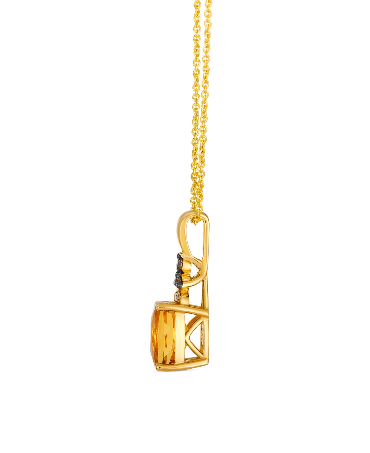 Le Vian Citrine (1.25 Ct. T.w.), Vanilla And Chocolate Diamond Pendant Necklace (0.09 Ct. T.w.) In 14k Honey In Gold