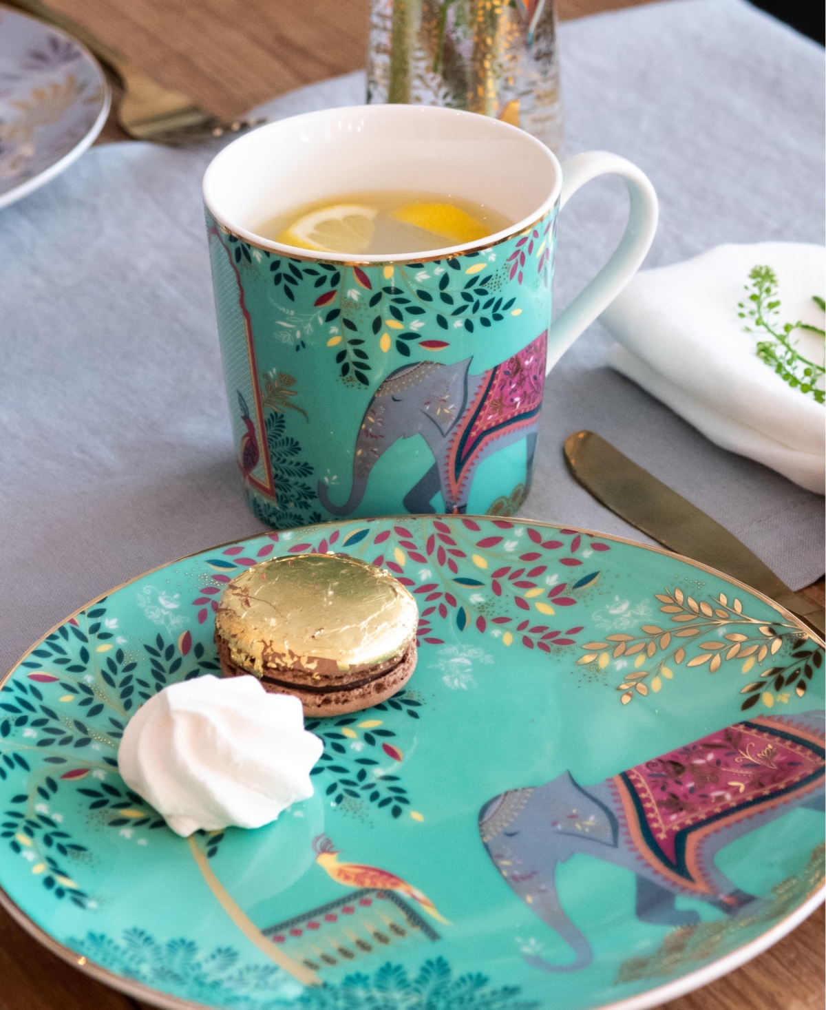 Portmeirion Sara Miller India Cake Plates, Set Of 4, Service For 4 In Multi