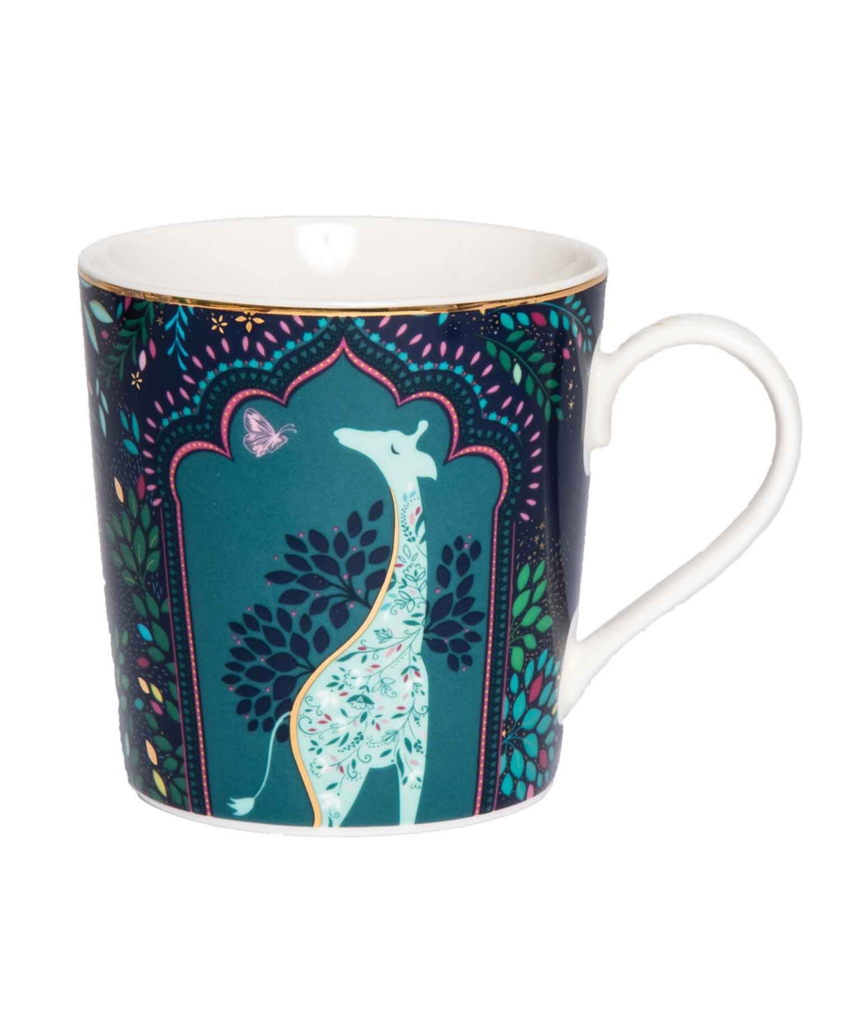 Portmeirion Sara Miller India Assorted Mugs, Set of 4, Service For 4