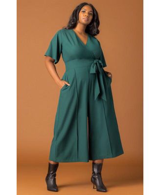 Plus Size Evelyn Cropped Wide Leg Jumpsuit