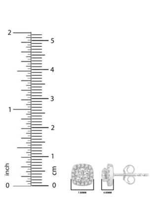 Diamond Halo Stud Earrings (1 ct. t.w.) in 14k White Gold