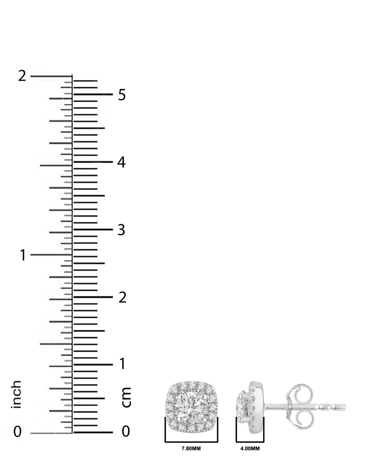 Macy's Diamond Halo Stud Earrings (1 Ct. T.w.) In 14k White Gold In Metallic