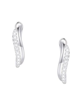 Macy's - Diamond Hoop Earrings (1/4 ct. t.w.) in Sterling Silver