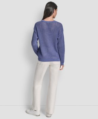 Petite Long-Sleeve Crew Neck Sweater