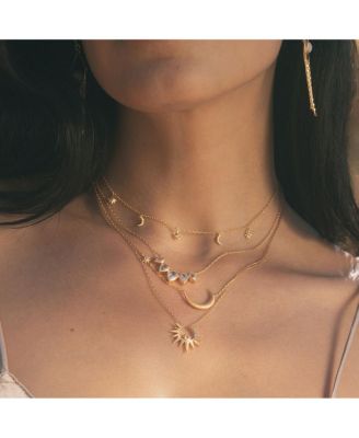 Commence with Clarity White Topaz Lotus Petal Necklace