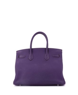 Birkin 30 Handbag Purple Togo with Palladium Hardware
