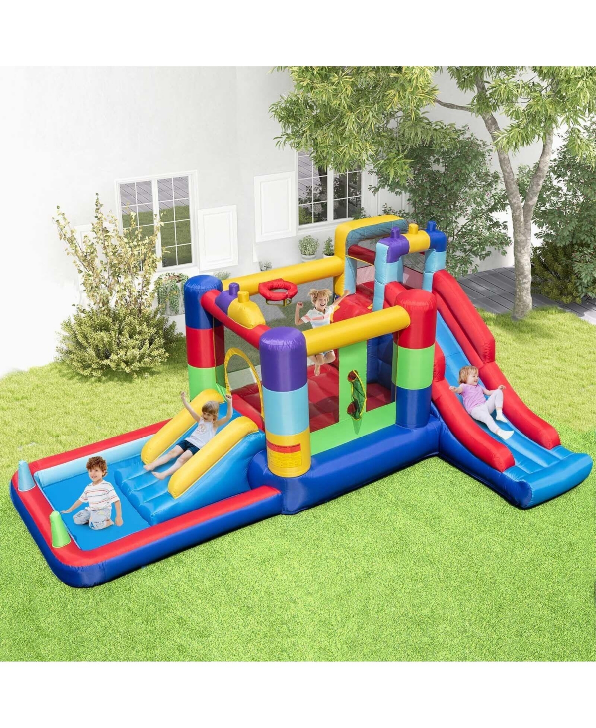 Skonyon Inflatable Bounce House with 680W Blower and Ball Pit