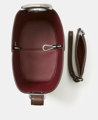 Halo Glazed Leather Mini Bucket Bag