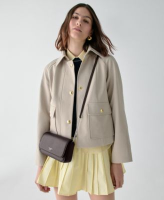 Ava Small Pebbled Leather Flap Chain Wallet