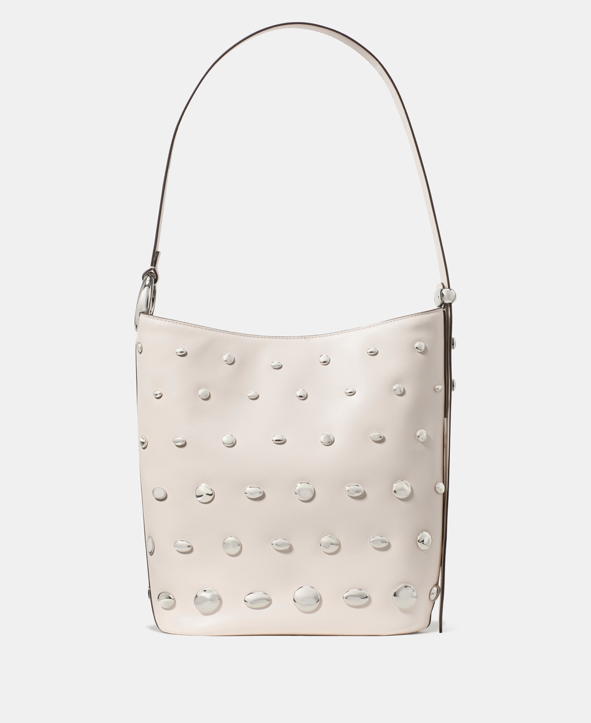 Kate Spade Halo Studded Fine Grain Leather Bucket Bag In White