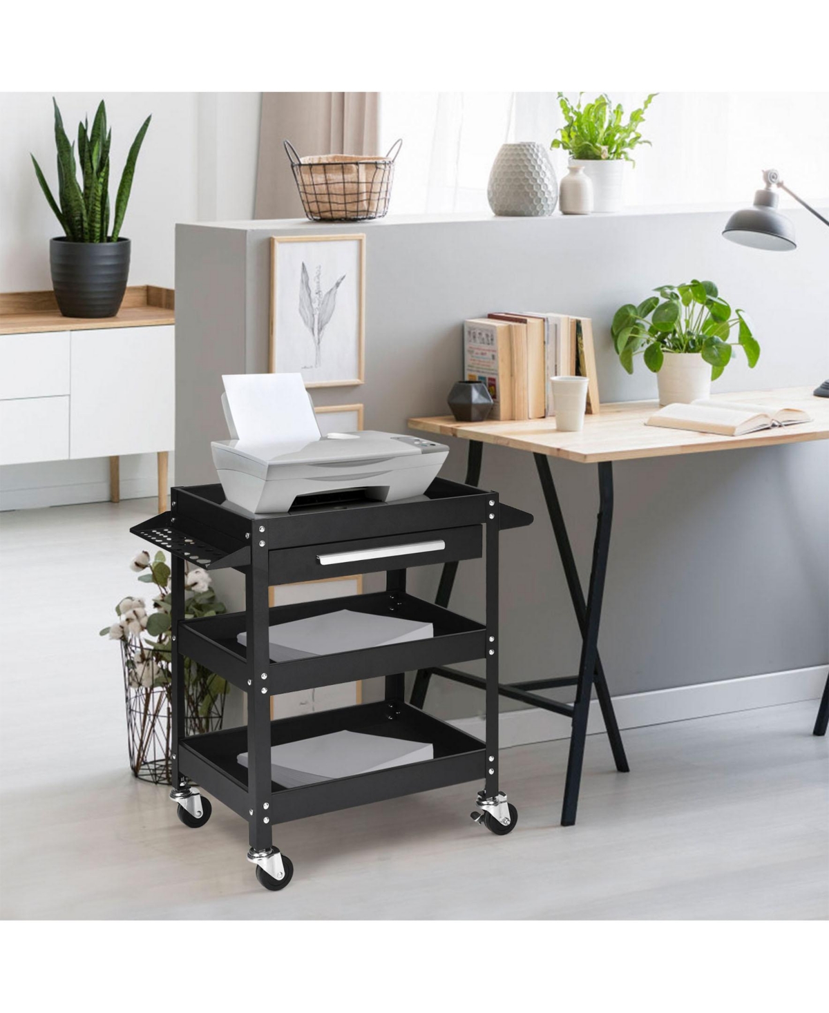 Sugift Rolling Tool Cart Mechanic Cabinet Storage ToolBox Organizer With Drawer-Black.