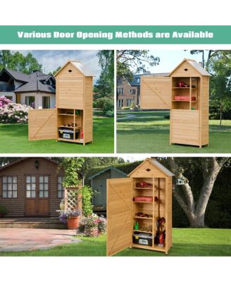 Wooden Outdoor Lockable Garden Tool Storage