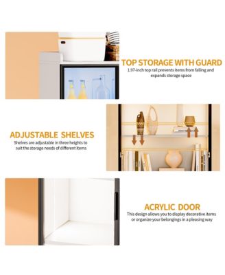 Wine Bar Storage Cabinet with LED Lights