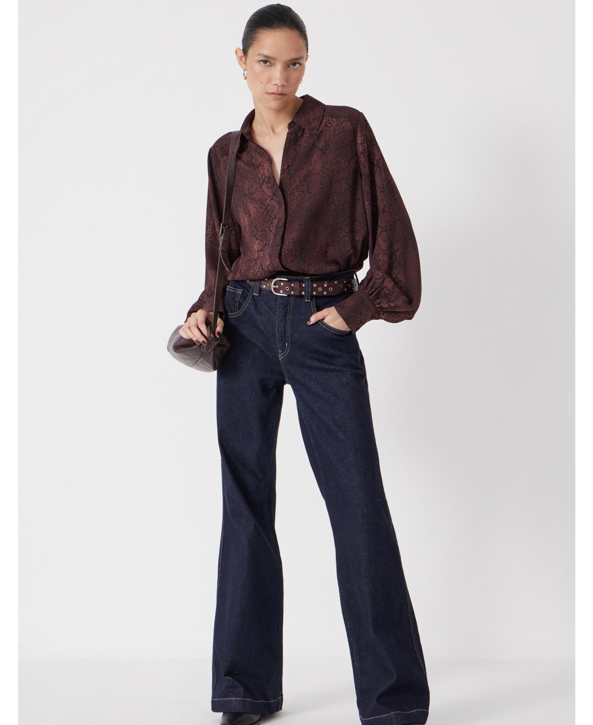 Hush Women's Chiffon Printed Long Sleeve Shirt