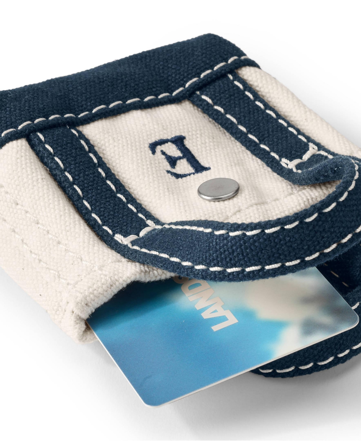 Lands' End Pre-Monogrammed Letter E Micro Canvas Tote