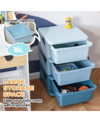 22.25" 3 Tier Kids Storage Unit Dresser Tower,