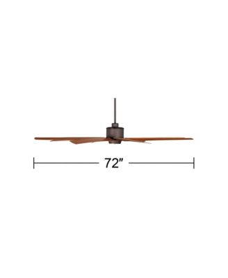 72" Predator Rustic Farmhouse Indoor Outdoor Ceiling Fan with Remote Control English Bronze Cherry Damp Rated for Patio Exterior Home