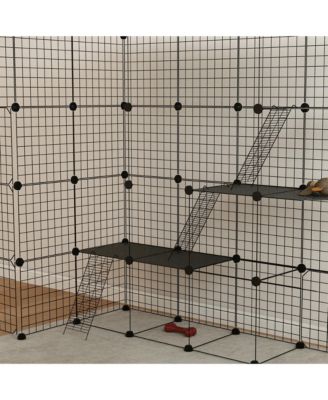 4-Tier Large Cat Cage, 55" DIY Cat Playpen with Platforms,